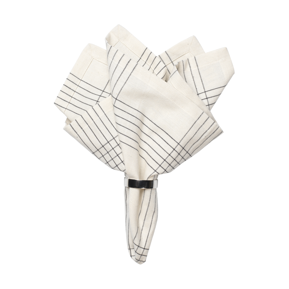 Alice tygservett 45x45 cm, Black-natural