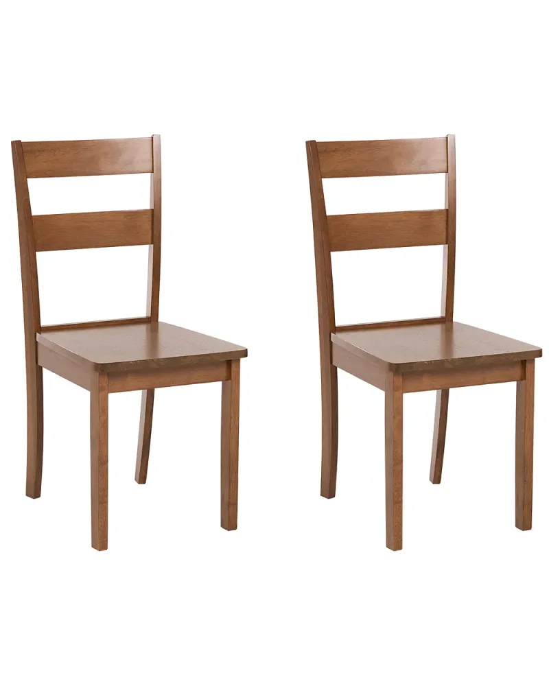 Set med 2 matstolar GEORGIA Trä Brun