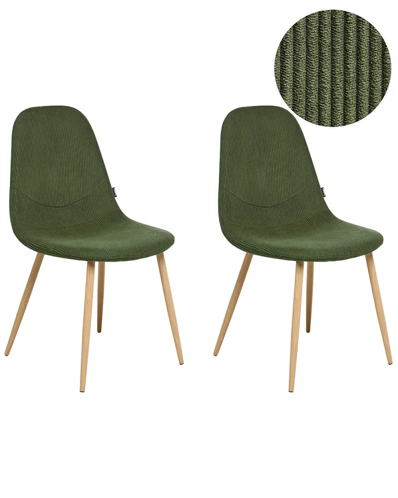 Set med 2 matstolar HILDEN Manchester Grön