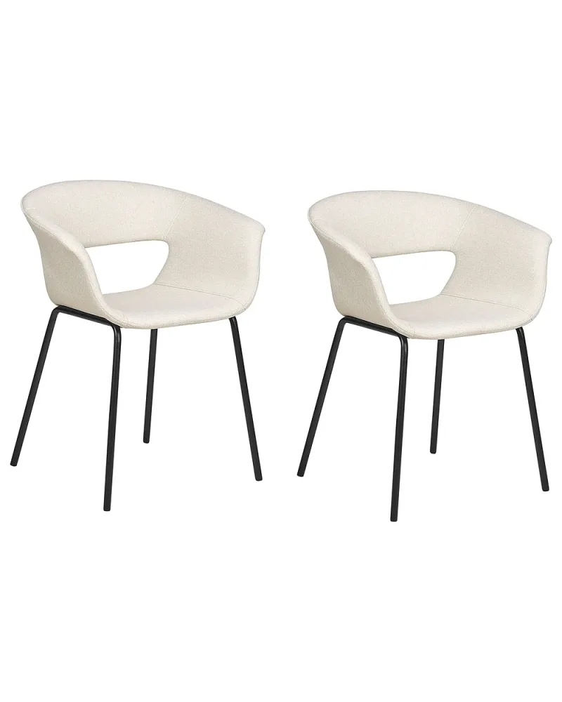 Set med 2 matstolar ELMA Ljusbeige